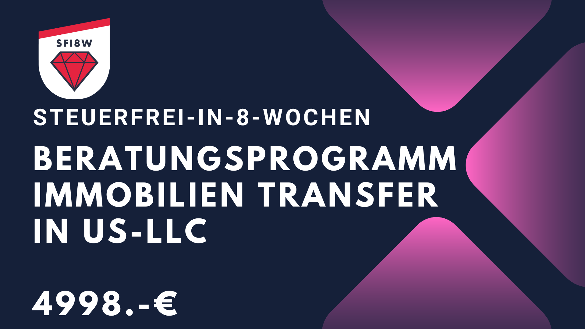 Steuerfrei in 8-Wochen Beratungsprogramm –> Immobilien Transfer in US-LLC
